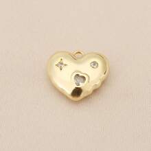 1 Piece/3 Pieces DIY Heart Inlaid Shiny Zirconia Single Pendant Jewelry Accessories For Romantic Love