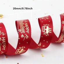 1pc 5yards 20mm Happy-Birthday Ribbon Printing Polyester Ribbon For Handmade Design Birthday Decoration Gift Packing - Pick Colors - View 2