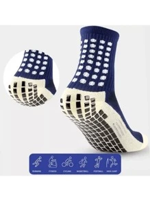 Meia Antiderrapante Futebol Adulto Unissex Esportiva Academia Esporte - Multicolorido - Visão 3