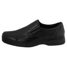Comfortable Leather Moccasin For Men, Color: Black With Round Last