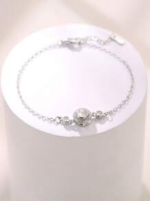 女士定制投影照片手链，迷人时尚个性化手链合成锆石包含图片纳米投影手链，可定制您的照片纪念可调节手链情侣结婚首饰，适合夏季海滩度假的女性礼物，母亲节的创意礼物，感恩节狂欢的独特礼物