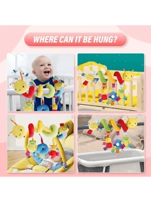 Baby Stroller Hanging Toy, Cartoon Insect Rattle, Safe Plush Spiral Toy, Suitable For Boys And Girls. - Yellow - View 4