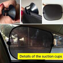 2 paquetes de parasoles de malla para ventanas laterales de coche, ajuste universal, protección UV, aislamiento térmico, cortina protectora solar para el interior del coche, color negro, adecuado para accesorios interiores del automóvil