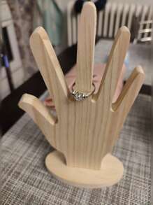 1pc Minimalist Walnut Color Wooden Jewelry Holder, Necklace Bracelet Earring Display Rack For Daily Use, Market Stall And Storage - Multicolor - View 8