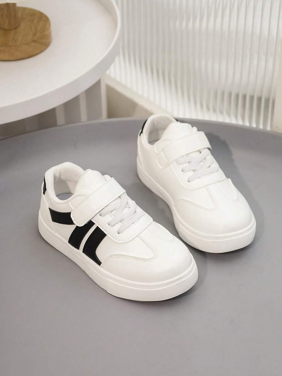 Children Girls' Spring 2025 New Arrival Colorblock Sport Skid-Proof Sneakers, Suitable For Spring And Autumn - White - View 1