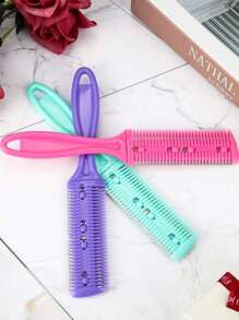 3件套剃须刀梳子套装，理发剪梳，双刃剃刀，头发打薄梳，长款精细造型工具（绿色、紫色、粉色），美发造型工具及发饰