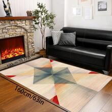[Plush Velvet 700g/㎡ Latex Backing 5mm Thick] 1pc Bohemian Style Area Rug, Solid Color Carpet, Soft Non-Slip Washable For Living Room Bedroom Kitchen Office, Indoor Outdoor Home Decor Farmhouse Rug, Play Mat Back To School