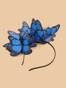 Butterfly Fascinator Hat Monarch Butterfly Headband Crown Tea Party, Garden Party, Butterfly Themed Parties Costume Headpiece Halloween - A - View 4