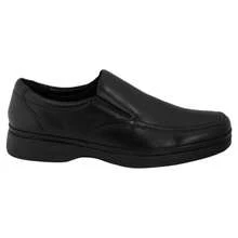 Comfortable Leather Moccasin For Men, Color: Black With Round Last