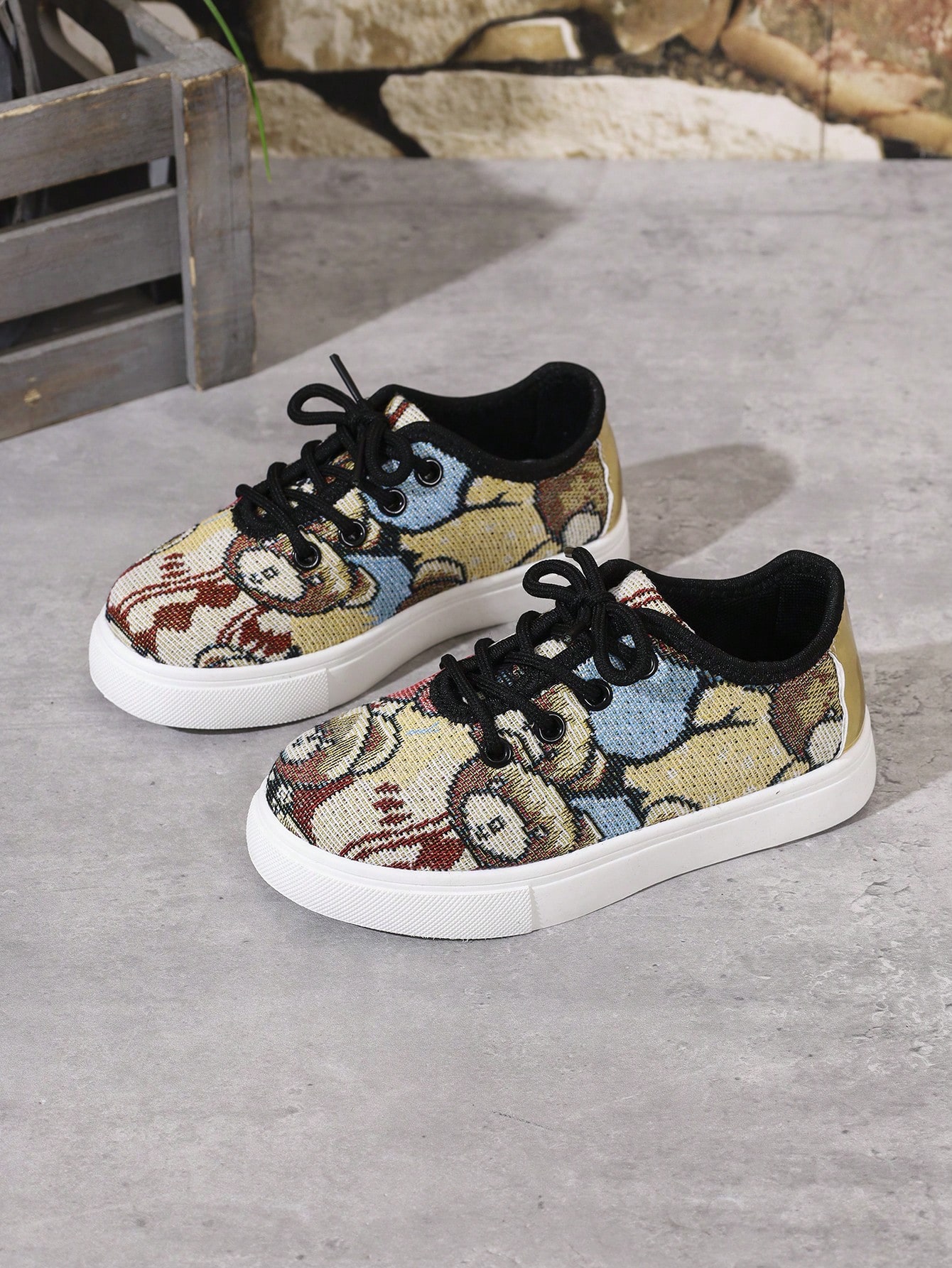 أحذية رياضية كاجوال ذات طراز دببة ملونة للأطفال ،م...