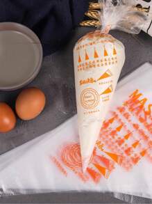 1 套 50 个糕点袋，汉字印刷裱花袋，用于烘焙 - 彩色 - 查看 8