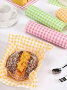 20 Stücke bunte Dopamin-gemusterte fettresistente Lebensmittelpapiere, die zum Backen von Desserts wie Kuchen, Keksen, Sandwiches und für die Auskleidung von Küchenluftfritteusen verwendet werden können