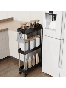 1 件 2 层/3 层/4 层超薄滚动储物车，浴室储物移动架，多功能实用架子，适用于厨房、洗衣房、卧室、办公室组织户外装饰