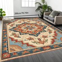 [Crystal Velvet 700g/㎡ Dotted Bottom 5mm Thickness] 1 Piece Bohemian Style Solid Color Carpet, Soft & Anti-Slip Washable Indoor & Outdoor Carpet For Living Room, Bedroom, Kitchen, Office, Home Decor Floral Entrance Rug, Large Size Minimalist Carpet