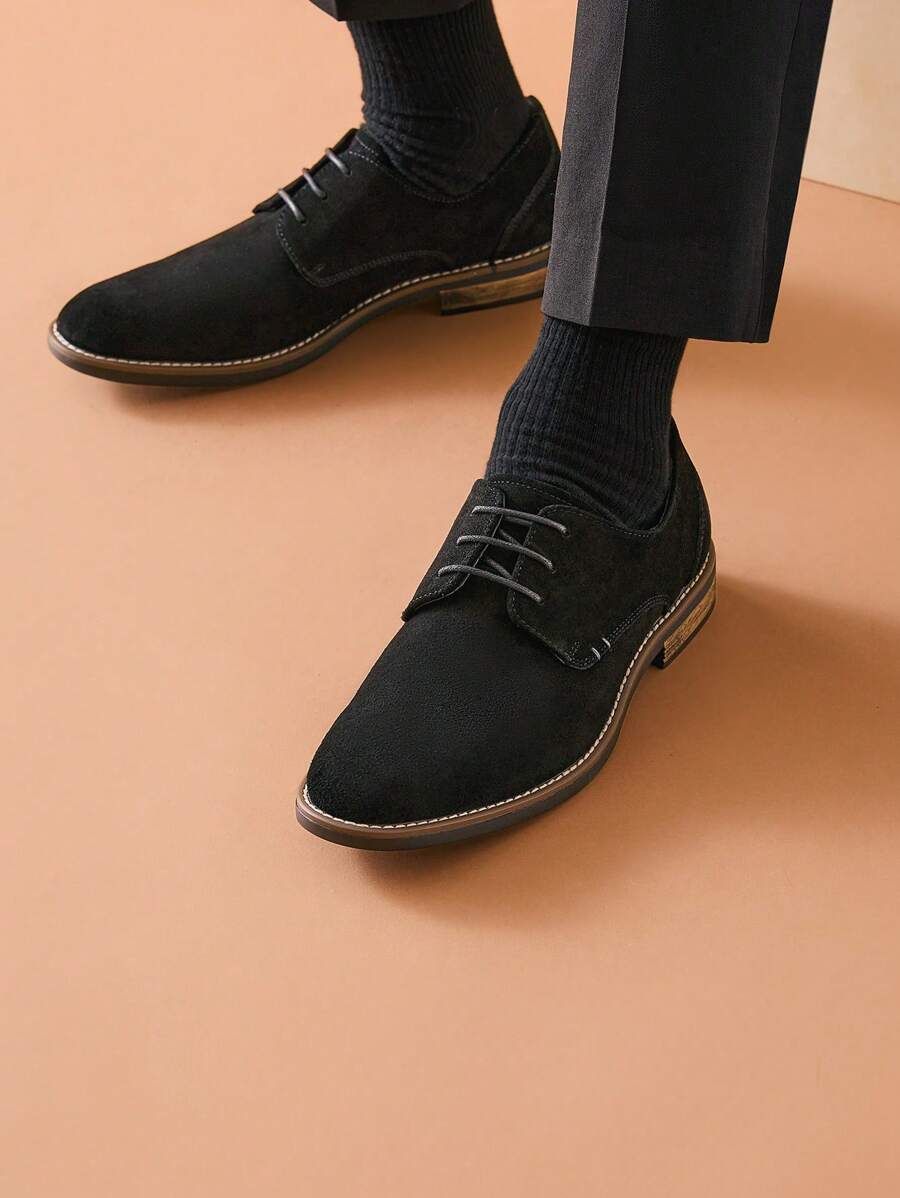Men's Suede Leather Lace Up Derbys Brogues Shoes