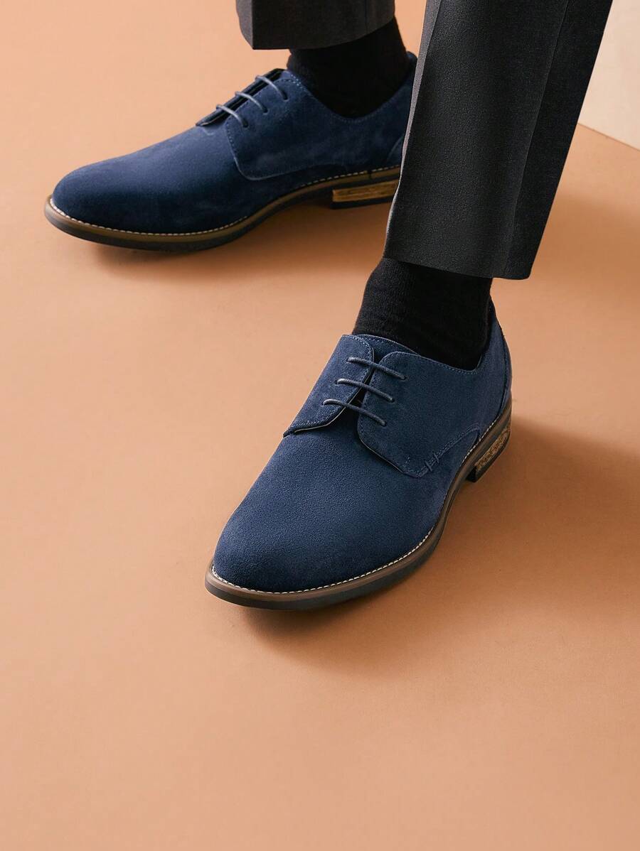 Men's Suede Leather Lace Up Derbys Brogues Shoes