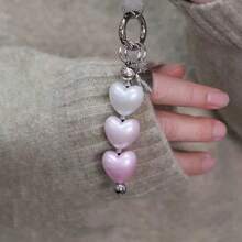 New Colorful Heart-Shaped Chain Pendant Multi-Purpose Bag Charm Phone Decor Car Key Chain Accessory Y2K Accessories - Multicolor - View 1