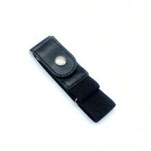 1pc Side Release Elastic Invisible Waist Belt, Korean Style Fashion Versatile Casual Military Training Waist Band - Black - View 5