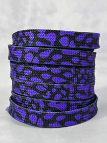 男女通用时尚鞋带适合滑板鞋、运动鞋、运动鞋、豹纹设计 - 彩色 - 查看 14