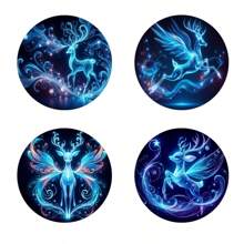 4 đồ trang trí bằng gỗ sơn hình động vật đáng yêu thích hợp cho gia đình, nhà bếp, bàn làm việc văn phòng, phụ kiện bàn làm việc cho người lớn - Nhiều màu - Xem 6