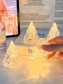 1pc Rhinestone Lamp Crystal Iceberg Lamp Night Light, Flameless Candle Lamp, Home Decor Ornament, Desktop Decoration - Multicolor - View 6