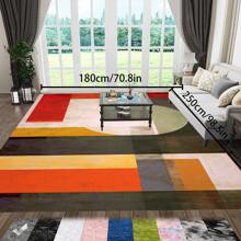 [Plush Velvet 700g/㎡ Latex Backing 5mm Thick] 1pc Bohemian Style Area Rug, Solid Color Carpet, Soft Non-Slip Washable For Living Room Bedroom Kitchen Office, Indoor Outdoor Home Decor Farmhouse Rug, Play Mat Back To School