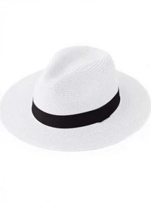 1pc Unisex Panama Style Flat Top Cowboy Hat, Fashionable Western Style - Hat - View 10
