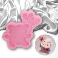 1 件熊抱心气球硅胶模具，手工制作 DIY