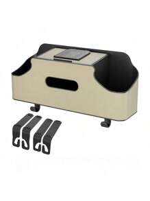 Car Seat Back Multi-Functional Storage Rack Simple Air Tissue Water Cup Mobile Phone Rack Storage Box With Long And Short Bracket Quick Disassembly Hook Suitable For A Variety Of