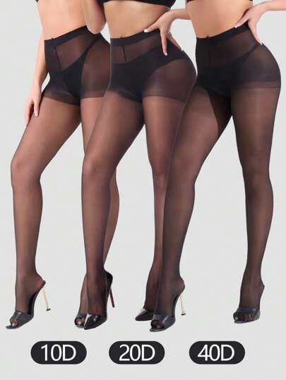 1 confezione da 10D/20D/40D Collant/Calze autoreggenti sexy e alla moda per donna (primavera, estate, autunno)