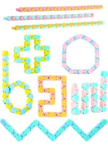6/12 pièces Jouet bracelet chaîne fluide magique, jouet de trajectoire unique, jouet antistress apaisant, cadeau pour fêtes et festivals (combinaison de couleurs aléatoire)