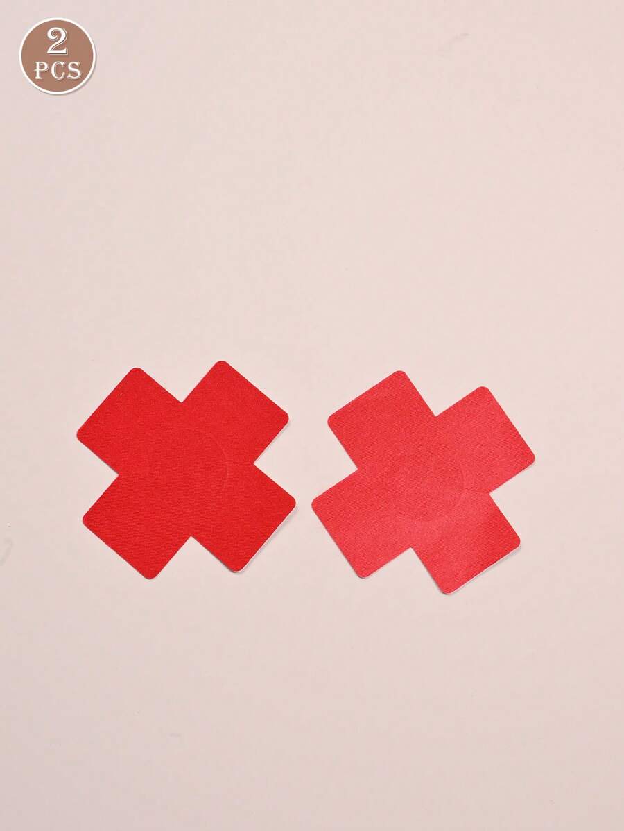 乳房贴纸 乳房贴纸 12件/6件/2件 一次性乳房贴纸 乳房贴纸 性感可爱乳头贴 爱心形乳房贴纸 - 紅色 - 查看 1