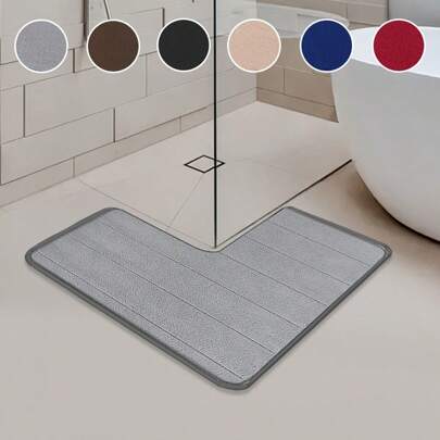 1 pezzo Tappetino da bagno in memory foam a righe, extra assorbente, antiscivolo, asciugatura rapida, lavabile, spesso e resistente allo sbiadimento, morbido e confortevole per bagno, camera da letto, decorazione della casa, tappeto da bagno, tappeto da pavimento, tappeto da esterno, zerbino, decorazione autunnale, accessori da bagno, decorazione per l'ingresso