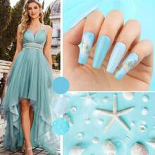 Coffret de poudre à ongles en acrylique : 8 couleurs, 10g chacune, poudre à ongles en acrylique bleue pour l'extension et la sculpture d'ongles en acrylique, convient pour les femmes pour les designs d'ongles à la maison et au salon
