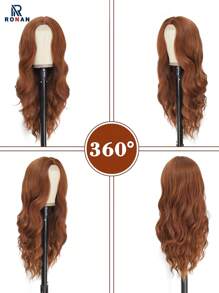 26 Zoll orange Perücken für Frauen 4 * 1 Teil Spitzenperücken lange große Körperwelle Mittelteil natürliche Welle Perücke synthetische Alltagskleidung