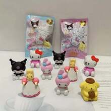 Sanrio Sanrio 1Pc Or 4pcs Random Style Hello Kitty Kuromis Cinnamorolls My Melodies Cartoon Eraser Mystery Box Bag Cute Cat Eraser Blind Box Bag Stationery Gift Office Supplies