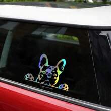1 pieza Calcomanía reflectante para carro con estampado de perro - Multicolor - Ver 2