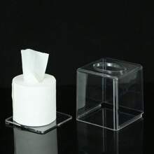 1pc Large Capacity Transparent Square Tissue Box, Tissue Box Holder, Napkin Holder, Festival Family Gathering, Kitchen Dining Table Decor For Home Kitchen Bedroom Living Room Dining Room, Home Decoration Accessories, Decorative Box, Women Wedding Gift, Summer Travel Holiday Festival Must-Have