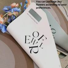 1pc Elegant Floral Bouquet Wrapping Paper, Minimalist Solid Color Large Bouquet Packaging Bag, Rose/Tulip/Carnation Handbag