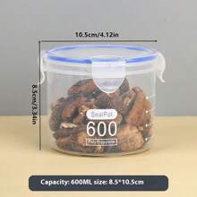 Large Size Transparent Plastic Sealed Canister, Food Storage Container For Powdered Milk, Tea, Grains, Kitchen Pantry, Coffee Jar