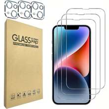 NNBILI 3pcs Tempered Glass Screen Protector With 3pcs Camera Lens Protector Suitable For IPhone 11/12/13/14/15/16/17 Series, Ultra-High Definition, 9H Hardness Gift For Birthday, Family, Friends Phone Screen Protector, Phone Accessories