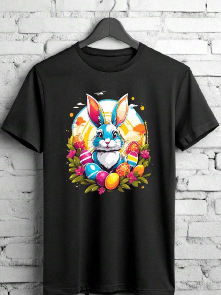Easter Bunny T-Shirt, Happy Easter Shirt, Easter Family Shirts, Easter Crew Shirts, Easter Gift Short Sleeve, Easter Holiday T-Shirt. TD506