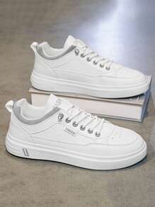 男士透气一脚蹬白色运动鞋，2024 年新款百搭防水休闲鞋，适合青少年夏季、户外运动、度假、毕业礼物、生日礼服配饰 - 彩色 - 查看 6