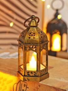 1 szt. Retro Mini ręczna dekoracyjna lampka w kształcie latarenki z baterią, dekoracja do wnętrz, dekoracja stołu, dekoracja sypialni, wisząca lampka nocna, odpowiednia na wesela, dekoracje świąteczne, lampka nocna do szafy na święta Bożego Narodzenia