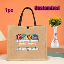 Khaki Linen Tote Bag Gift Set | Teacher/Nurse/Mom Appreciation Gift | Multi-Purpose Daily Commuting Bag | Wedding/Birthday/Back To School/Beach - Khaki - View 7