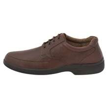 zapato casual de piel derby para hombre color: cafe con  Horma: redonda - Cafetería - Ver 2
