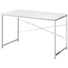White & Chrome Finish Writing Desk