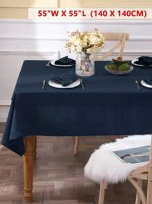 1pc Refreshing Pastoral Solid Color Tablecloth, Skin-Friendly Absorbent Washable & Reusable, Suitable For Living Room, Dining Room, Picnic, Wedding, Daily Home Decor, Spring/Summer