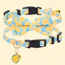 CP627 可拆卸猫项圈带铃铛，蝴蝶结，适合小猫和小狗，纯色，涤纶，仅可手洗，婚礼，基本款