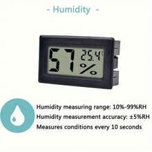 5 Pack Mini Small Digital Electronic Temperature Humidity Meters Gauge Indoor Thermometer Hygrometer LCD Display Fahrenheit(℉) For Humidors, Greenhouse, Garden - 黑色 - 查看 7